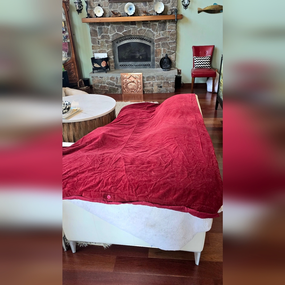 Charter Club King Red Velvet Duvet + 2 Standard King Shams